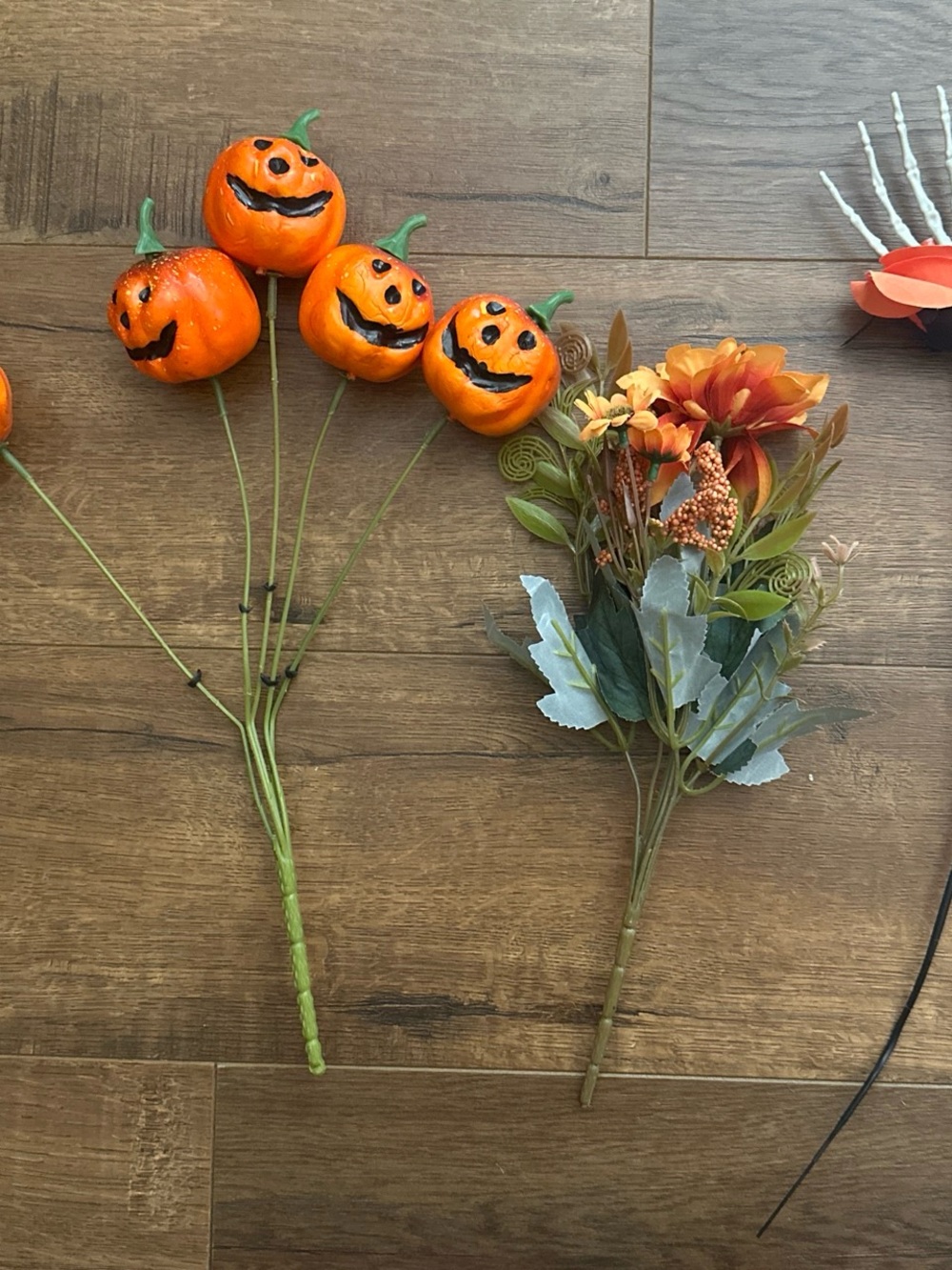 Harvest Pumpkin Pick Faux Floral Stems - Orange